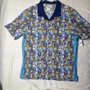 Walt Disney World 50th Anniversary Mickey Mouse Button Up Camp Shirt XLarge NWT